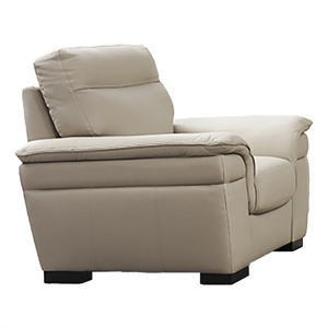 Benjara Hyna 44&quot Sofa Chair- Tan Tufted Italian Leather Upholstery- Cushioned