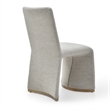 Benjara Rox Dining Chair Set of 2- Cushioned Gray Boucle Polyester- Brushed Gold