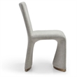 Benjara Rox Dining Chair Set of 2- Cushioned Gray Boucle Polyester- Brushed Gold