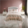 Benjara Rosle 3pc Queen Bedspread Set-2 Shams-Reversible Rose Print-Blue Cotton