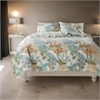 Benjara Wade 3pc Full/Queen Quilt Set with Sham- Jade Blue Coastal Microfiber