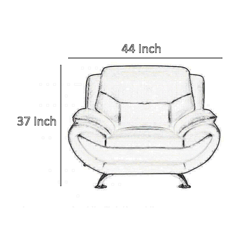 Benjara Patty Accent Chair-Tan Italian Leather-Pillow Top Arms-Brown Wood Legs