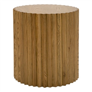 Benjara Cid Eliott 20&quot Side End Table- Round- Walnut Brown Solid Poplar Wood