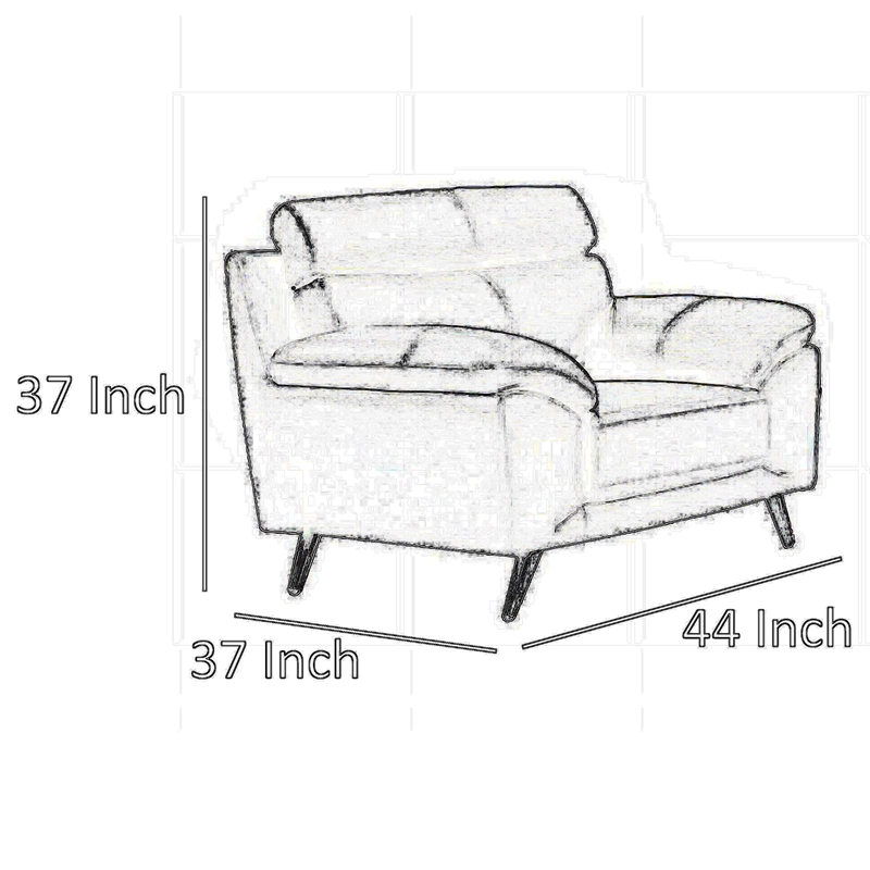 Benjara Justin Accent Chair- White Top Grain Leather- Foam Cushions- Steel Legs