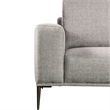 Benjara Kevin Sofa- Gray Chenille- Modern Track Arms- Solid Wood- 82 Inch