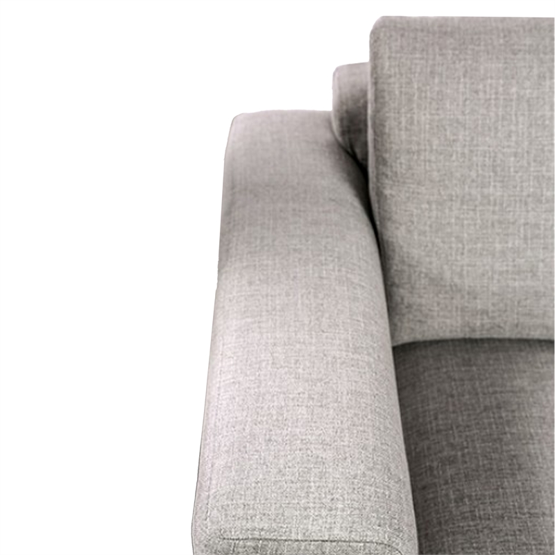 Benjara Kevin Sofa- Gray Chenille- Modern Track Arms- Solid Wood- 82 Inch