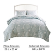 Benjara Amy 2pc XL Twin Coverlet & Pillow Sham Set- Coastal Design Seafoam Blue