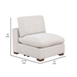 Benjara Lahe Modular Armless Sofa Chair- Brown Tapered Legs- Soft Ivory White