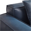 Benjara Kevin Accent Chair- Navy Blue Full Grain Leather