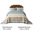 Benjara Ello 3pc Queen Bedspread and Pillow Sham Set- Bohemian Multicolor Print