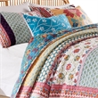Benjara Ello 3pc Queen Bedspread and Pillow Sham Set- Multicolor Bohemian Print