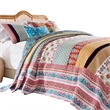 Benjara Ello 3pc Queen Bedspread and Pillow Sham Set- Multicolor Bohemian Print