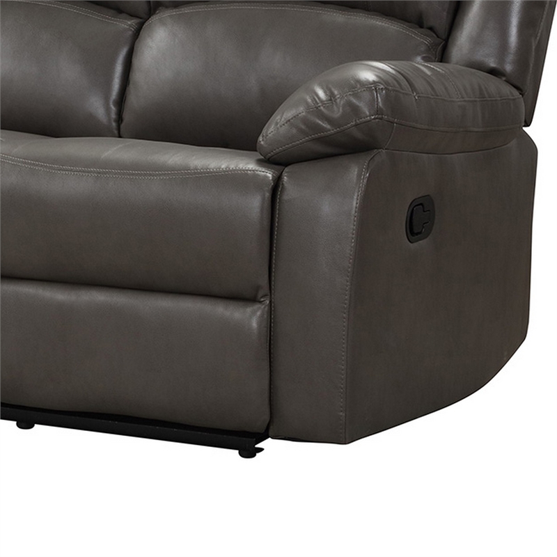 Benjara Lizzy Sofa- Manual Reclining- Pillow Arms- 82