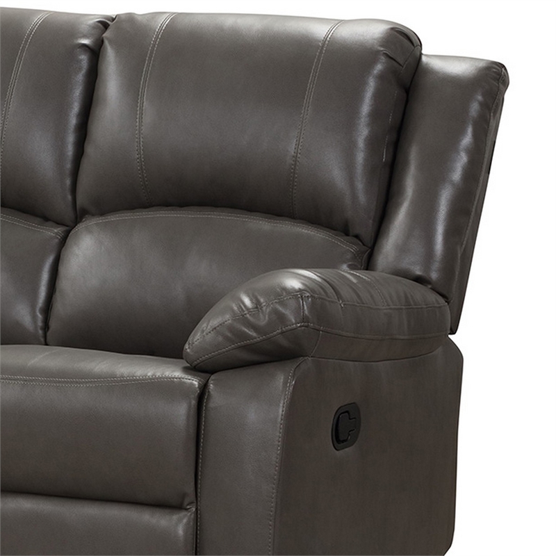 Benjara Lizzy Sofa- Manual Reclining- Pillow Arms- 82