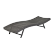 Benjara Stela Outdoor Lounge Chaise- Gray Rattan Wicker- Adjustable- 79 Inch