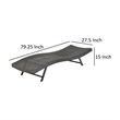 Benjara Stela Outdoor Lounge Chaise- Gray Rattan Wicker- Adjustable- 79 Inch