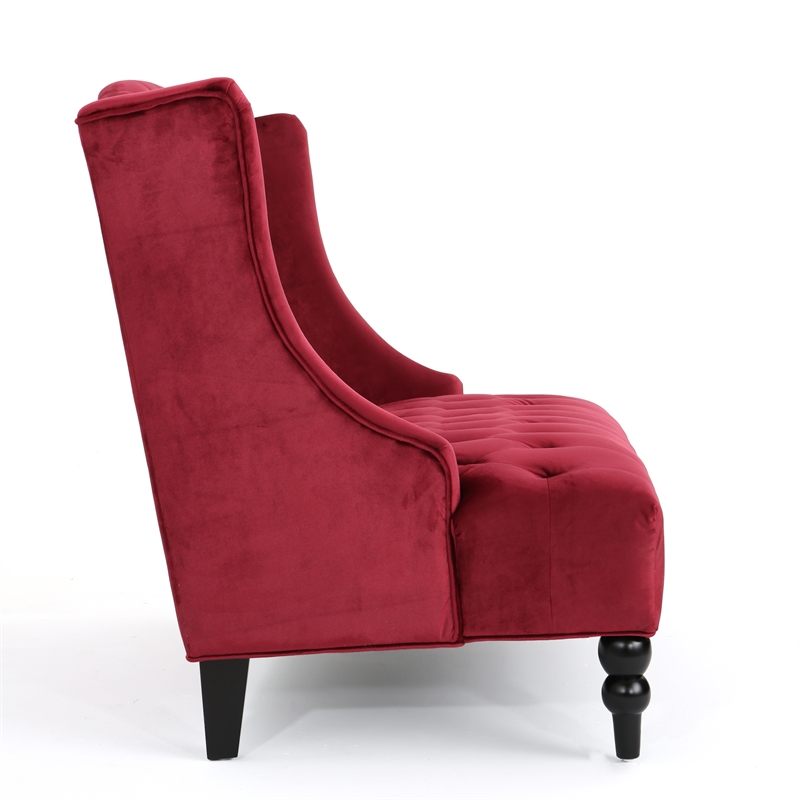Benjara Lanny Loveseat Settee Wingback Bench Bench 50