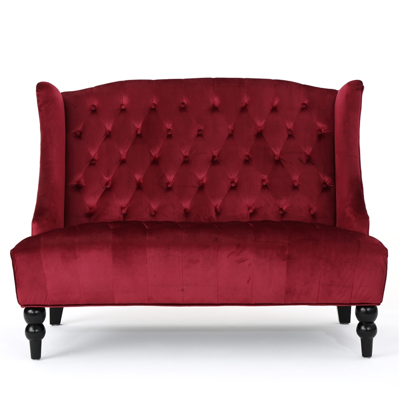 Benjara Lanny Loveseat Settee Wingback Bench Bench 50