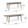 Benjara Sumona Outdoor Dining Table- Extendable- Brown Acacia Wood- 71-95 Inch