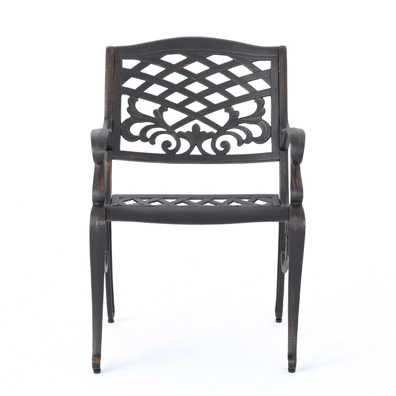 Benjara Toni Outdoor Armchair - Copper Metal