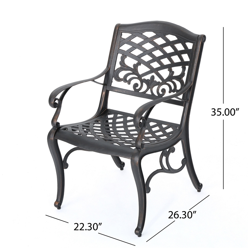 Benjara Toni Outdoor Armchair - Copper Metal