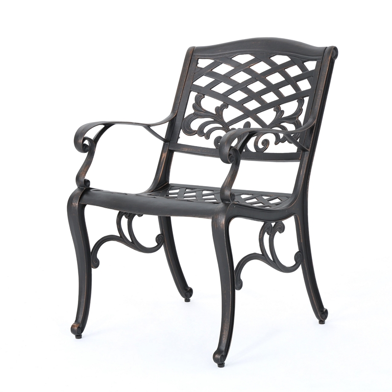 Benjara Toni Outdoor Armchair - Copper Metal