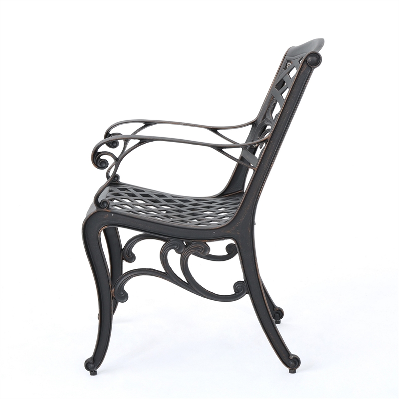 Benjara Toni Outdoor Armchair - Copper Metal