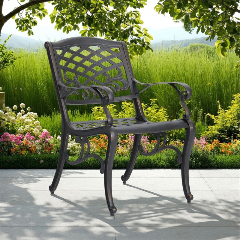 Benjara Toni Outdoor Armchair - Copper Metal