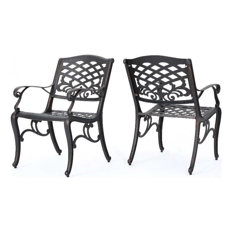 Benjara Toni Outdoor Armchair - Copper Metal