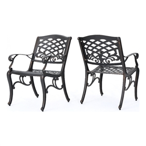 Benjara Toni Outdoor Armchair - Copper Metal