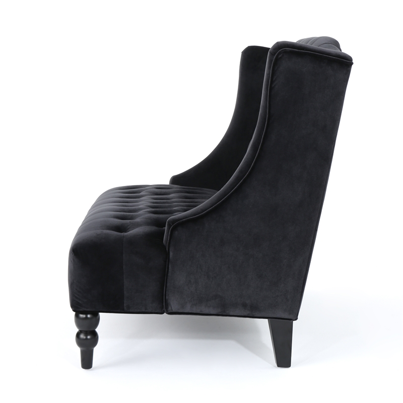 Benjara Lanny Loveseat Settee- Wingback Bench 50