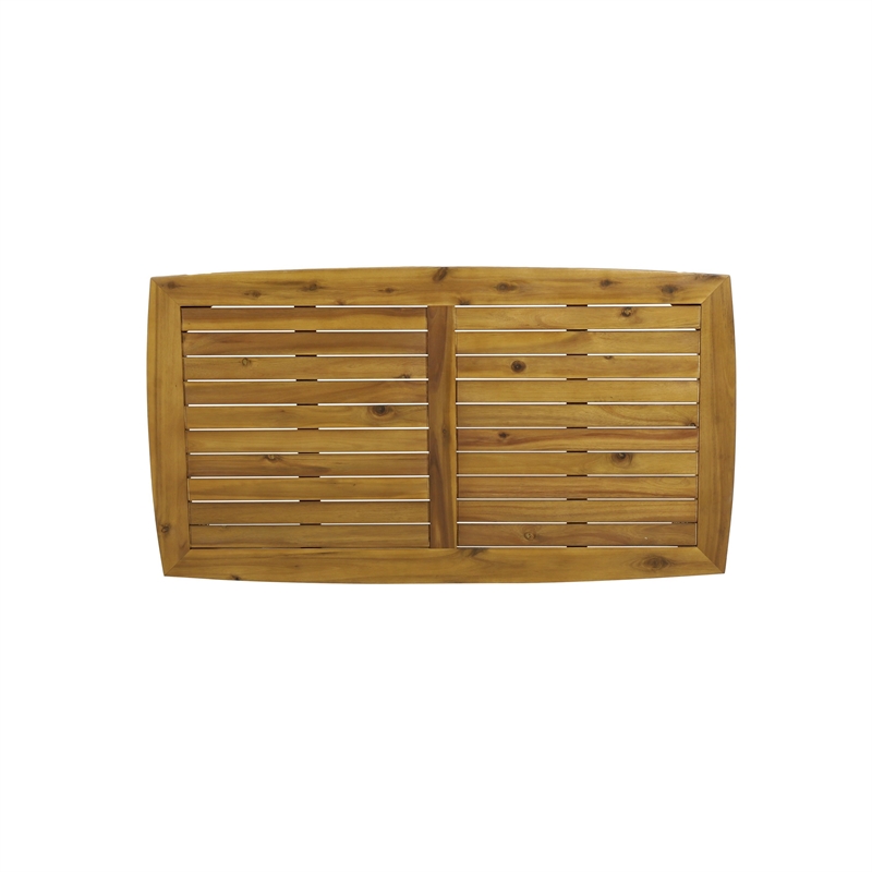Benjara Outdoor Rectangular Coffee Table - Natural Brown