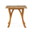 Benjara Olen Outdoor Dining Table- Slatted Square 32 Inch- Brown Acacia Wood