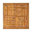 Benjara Olen Outdoor Dining Table- Slatted Square 32 Inch- Brown Acacia Wood