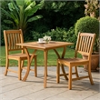 Benjara Olen Outdoor Dining Table- Slatted Square 32 Inch- Brown Acacia Wood