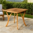 Benjara Olen Outdoor Dining Table- Slatted Square 32 Inch- Brown Acacia Wood