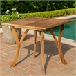 Benjara Olen Outdoor Dining Table- Slatted Square 32 Inch- Brown Acacia Wood