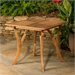 Benjara Olen Outdoor Dining Table- Slatted Square 32 Inch- Brown Acacia Wood