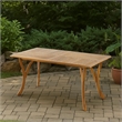 Benjara Olen Outdoor Dining Table- Slatted Rectangular 59 Inch- Brown Wood