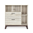 Benjara Bara Accent Cabinet 36 Inch- 3 Spaces- 2 Drawers- Rustic Beige- Brown