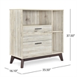Benjara Bara Accent Cabinet 36 Inch- 3 Spaces- 2 Drawers- Rustic Beige- Brown