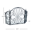 Benjara Fireplace Screen 57 Inch- 3 Panel Scrolled Mesh- Black Silver Iron