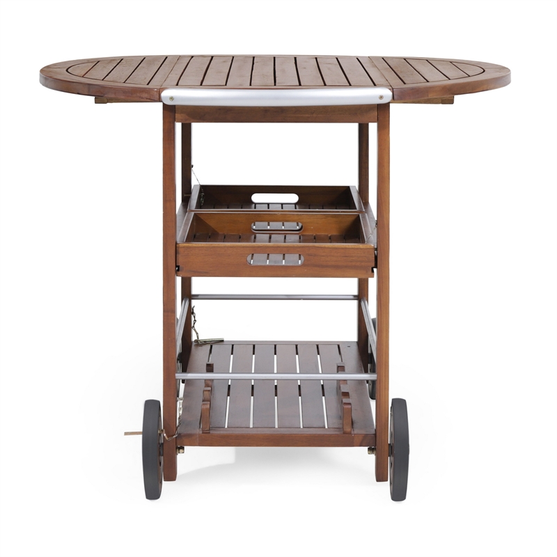 Benjara Rolling Bar Cart- 36