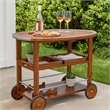 Benjara Rolling Bar Cart- 36