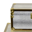 Benjara Jito Decorative Jewelry Box Set of 2- Abstract Pattern- Silver Gold