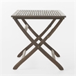 Benjara Cami Outdoor Foldable Bistro Table- 44in Rectangular Gray Acacia Wood