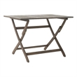 Benjara Cami Outdoor Foldable Bistro Table- 44in Rectangular Gray Acacia Wood