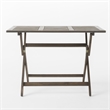 Benjara Cami Outdoor Foldable Bistro Table- 44in Rectangular Gray Acacia Wood