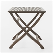 Benjara Cami Outdoor Foldable Bistro Table- 44in Rectangular Gray Acacia Wood
