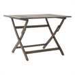 Benjara Cami Outdoor Foldable Bistro Table- 44in Rectangular Gray Acacia Wood